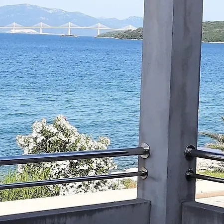 View Of The Peljeski Bridge Drače